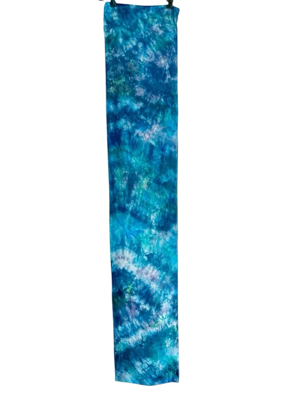 Silk Scarf Belt Boho Festival Coastal Cowgirl Waist Wrap Green Blue 57-1/2” L